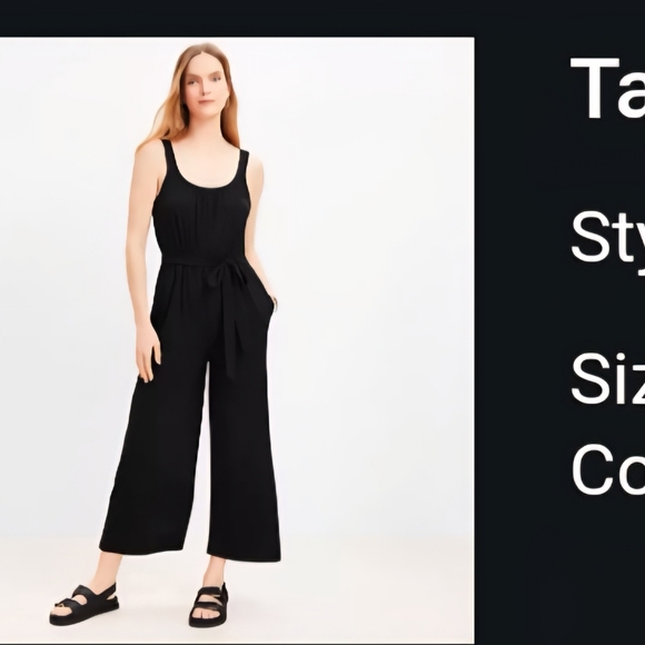 LOFT Black Sleeveless Jumpsuit - Picture 1 of 4